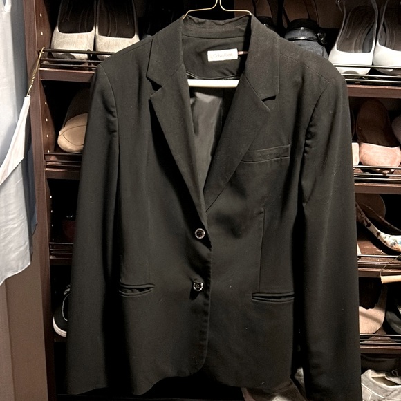 Woman’s Calvin Klein blazer/suit jacket size L Bkack - Picture 2 of 3